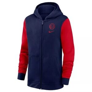 New Nike Boys Navy Paris Saint-Germain Club Full-Zip Hoodie Large Soccer NWT